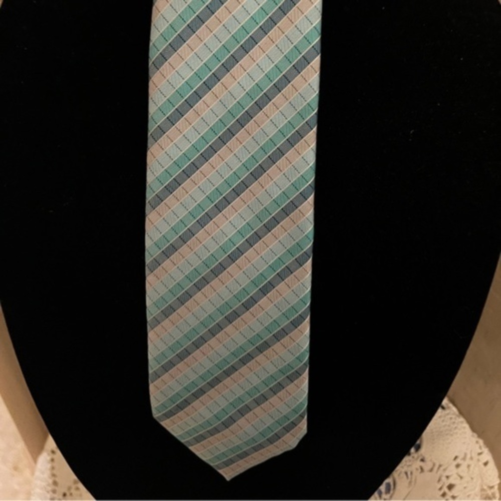 Geoffrey Beene Men's Necktie Green & Tan Tie